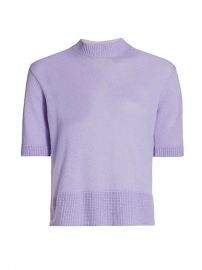 Piazza Sempione Short-Sleeve Cashmere Mockneck Sweater at Saks Fifth Avenue